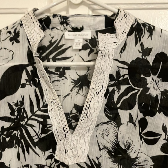 Charter Club cotton blouse size 10 - Picture 2 of 10